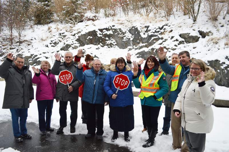 St. John's crossing guards wearing parka's provided by Sears Canada