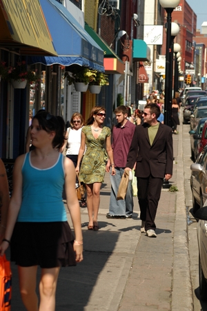 People on Water Street in downtown St. John's.