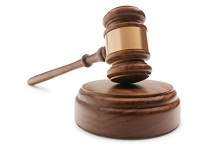 Judges gavel and sounding block  
